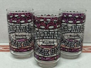 3 drinking glasses from local Reading and Lancaster, PA restaurant chain Mr. Angus Steak Haus.